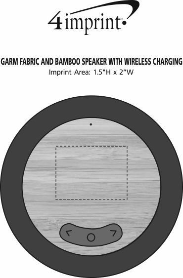 Imprint Area of Garm Fabric and Bamboo Speaker with Wireless Charging