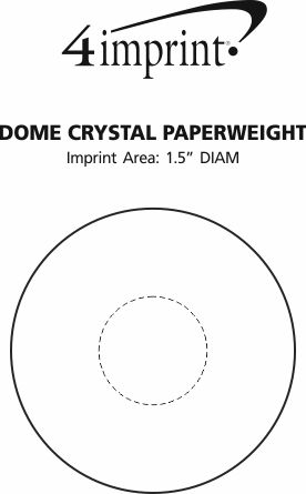 Imprint Area of Dome Crystal Paperweight