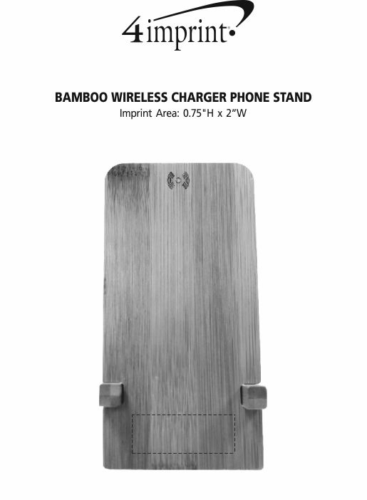 Imprint Area of Bamboo Wireless Charger Phone Stand