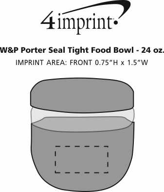 Imprint Area of W&P Porter Seal Tight Food Bowl - 24 oz.