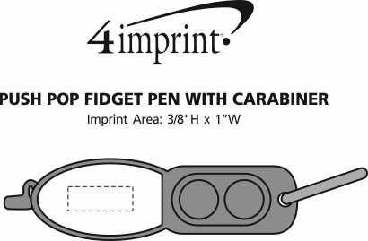 Imprint Area of Push Pop Fidget Pen with Carabiner