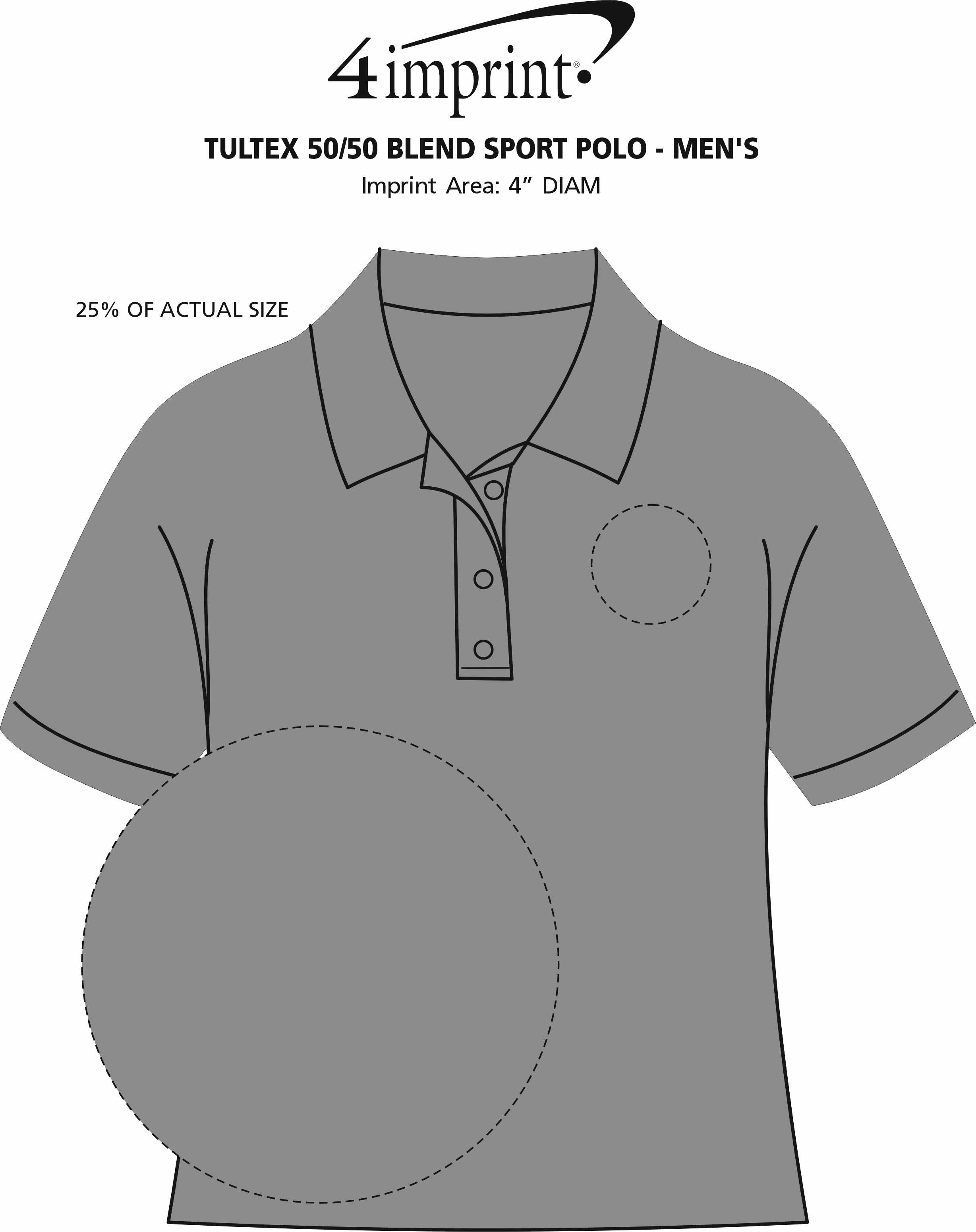 Imprint Area of Tultex 50/50 Blend Sport Polo - Men's