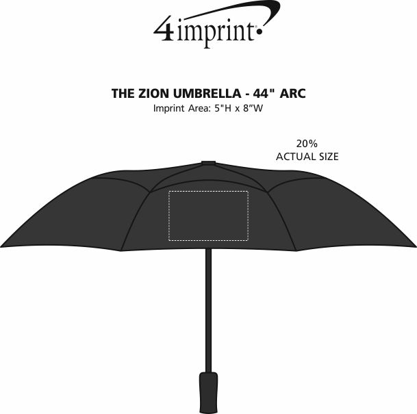 Imprint Area of The Zion Umbrella - 44" Arc