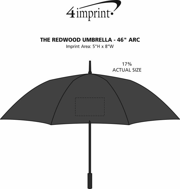 Imprint Area of The Redwood Umbrella - 46" Arc