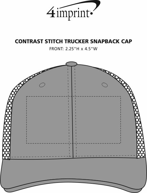 Imprint Area of Contrast Stitch Trucker Snapback Cap