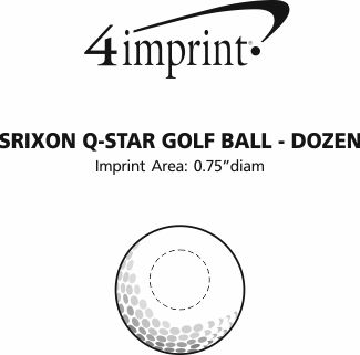 Imprint Area of Srixon Q-Star Golf Ball - Dozen