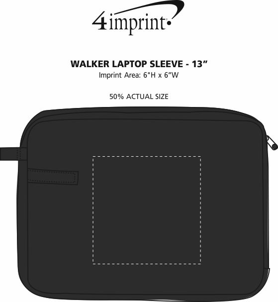 Imprint Area of Walker Laptop Sleeve - 13"
