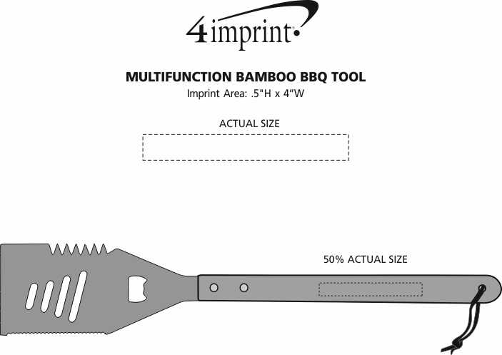 Imprint Area of Multifunction Bamboo BBQ Tool