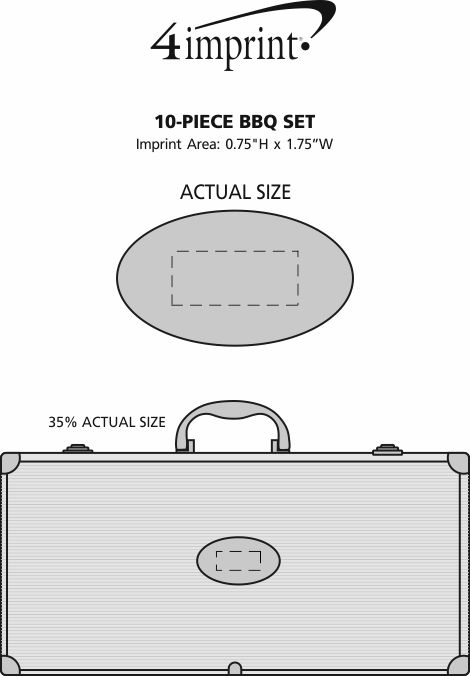 Imprint Area of 10-Piece BBQ Set