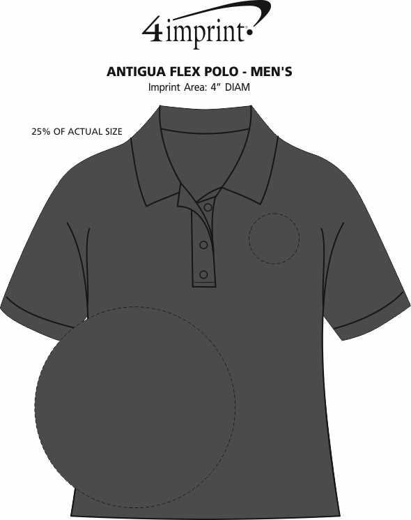 Imprint Area of Antigua Flex Polo - Men's