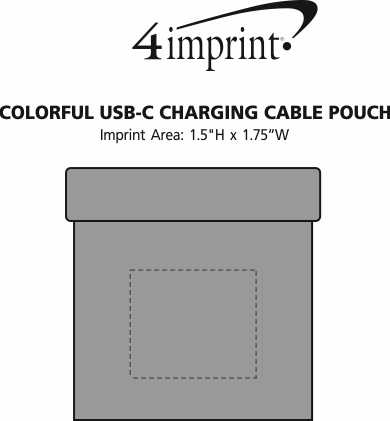 Imprint Area of Colorful USB-C Charging Cable Pouch