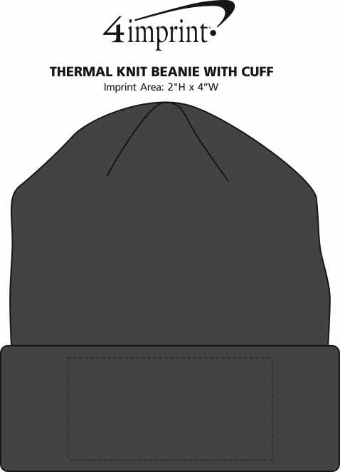 Imprint Area of Thermal Knit Beanie with Cuff