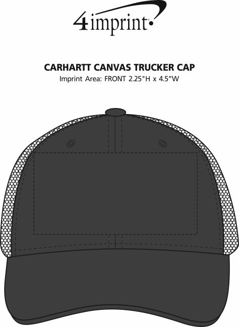 Imprint Area of Carhartt Canvas Trucker Cap