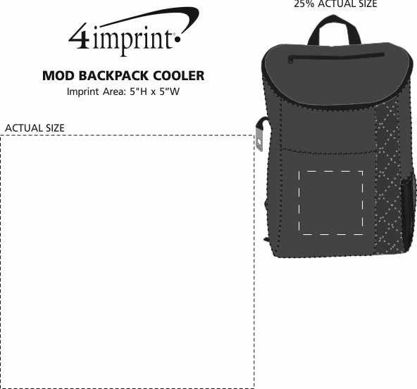 Imprint Area of Mod Backpack Cooler