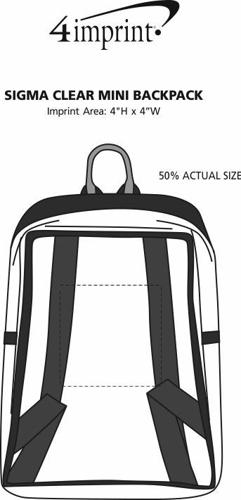 Imprint Area of Sigma Clear Mini Backpack