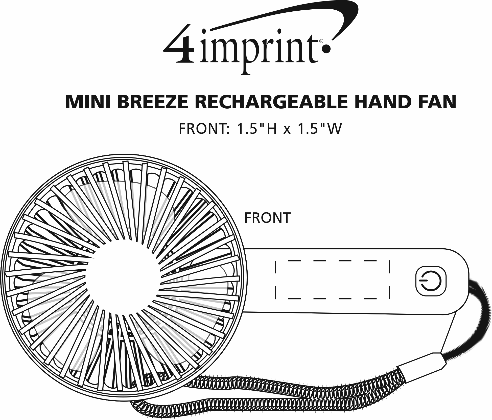 Imprint Area of Mini Breeze Rechargeable Hand Fan