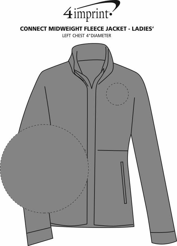 Imprint Area of Connect Midweight Fleece Jacket - Ladies'