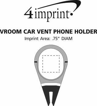 Imprint Area of Vroom Car Vent Phone Holder