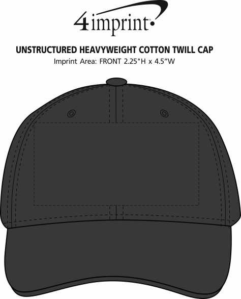 Imprint Area of Unstructured Heavyweight Cotton Twill Cap