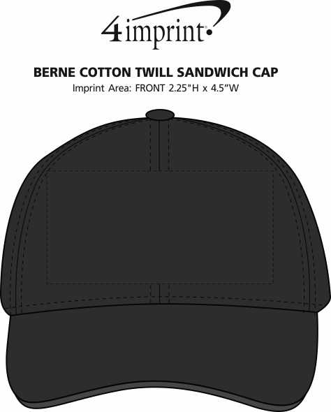 Imprint Area of Berne Cotton Twill Sandwich Cap