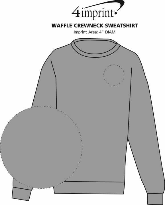 Imprint Area of Waffle Crewneck Sweatshirt