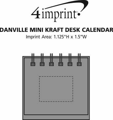 Imprint Area of Danville Mini Kraft Desk Calendar