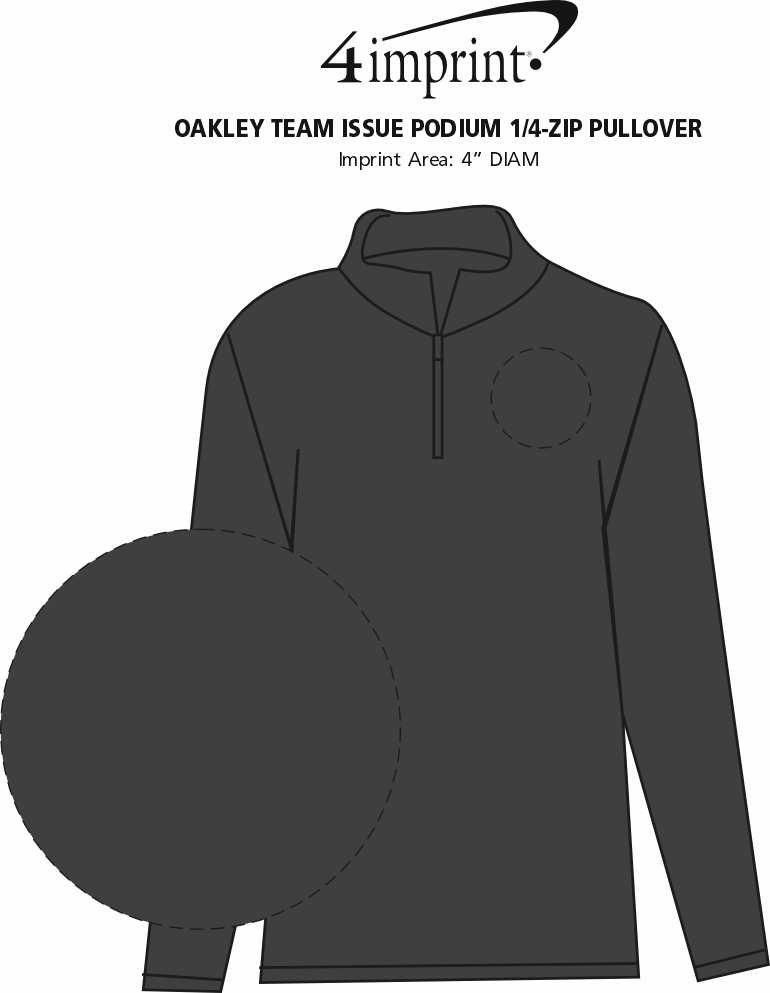 Imprint Area of Oakley Team Issue Podium 1/4-Zip Pullover