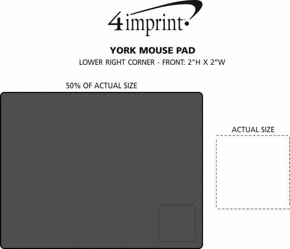 Imprint Area of York Mouse Pad