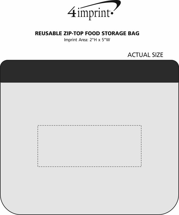 Imprint Area of Reusable Zip-Top Food Storage Bag
