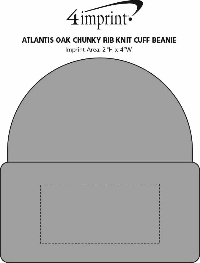 Imprint Area of Atlantis Oak Chunky Rib Knit Cuff Beanie