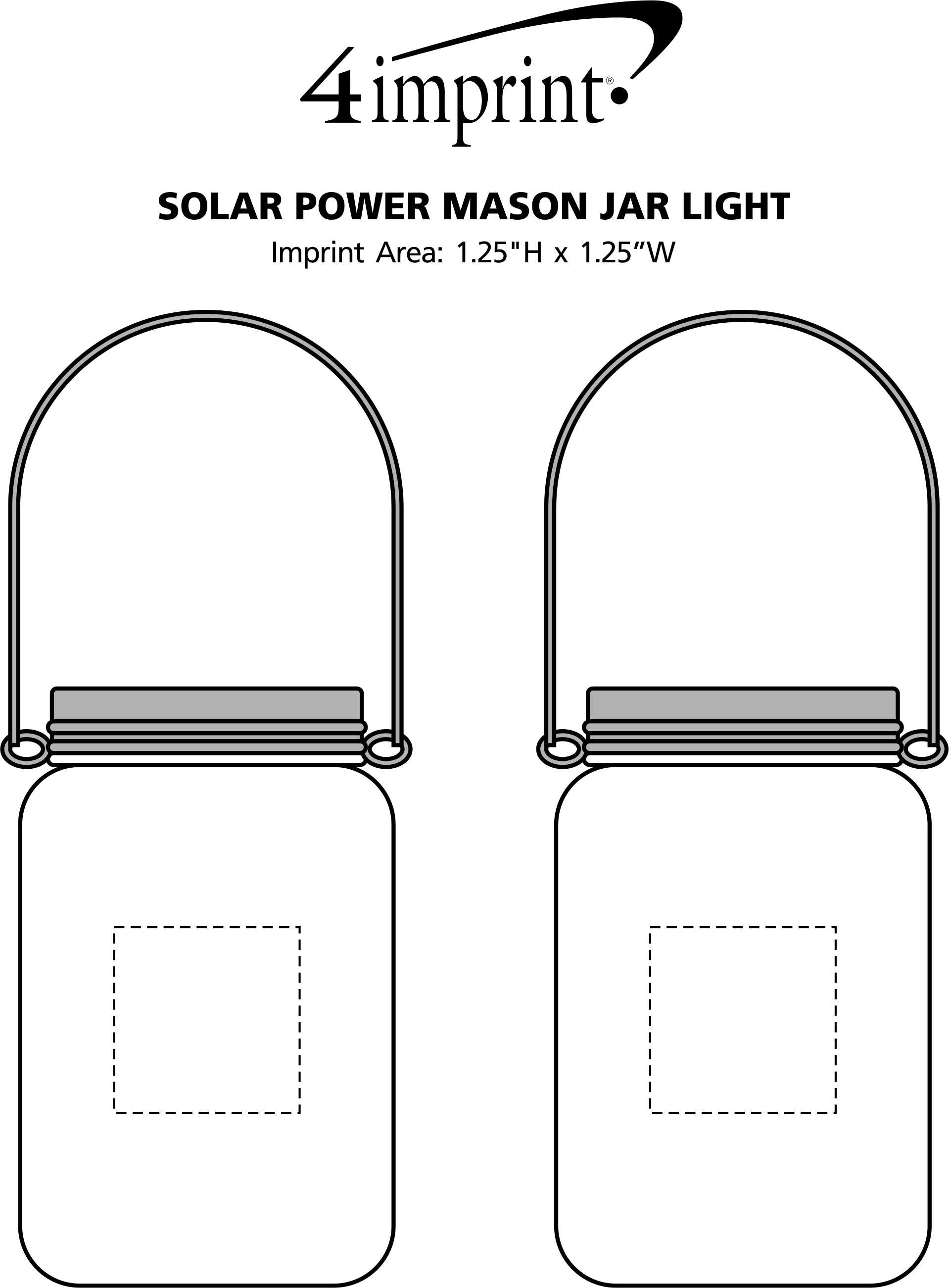 Imprint Area of Solar Power Mason Jar Light