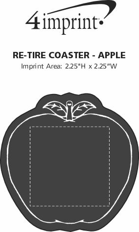 Imprint Area of Re-Tire Coaster - Apple