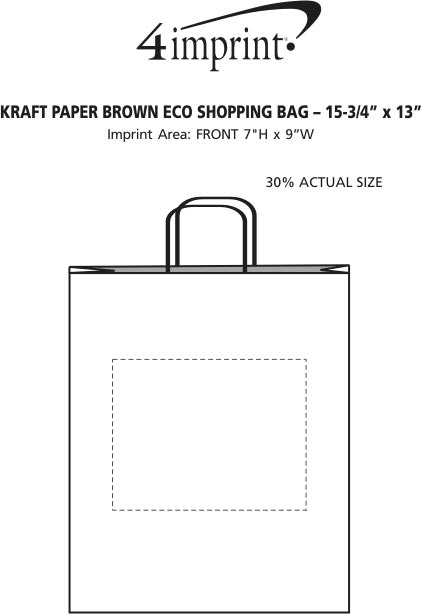 4imprint.com: Kraft Paper Brown Shopping Bag - 15-3/4" X 13" 1660-1513-B