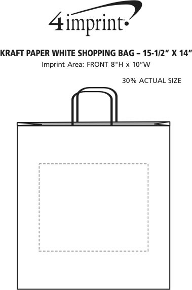 4imprint.com: Kraft Paper White Shopping Bag - 15-1/2