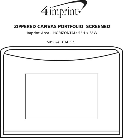 Imprint Area of Zippered Polyester Portfolio