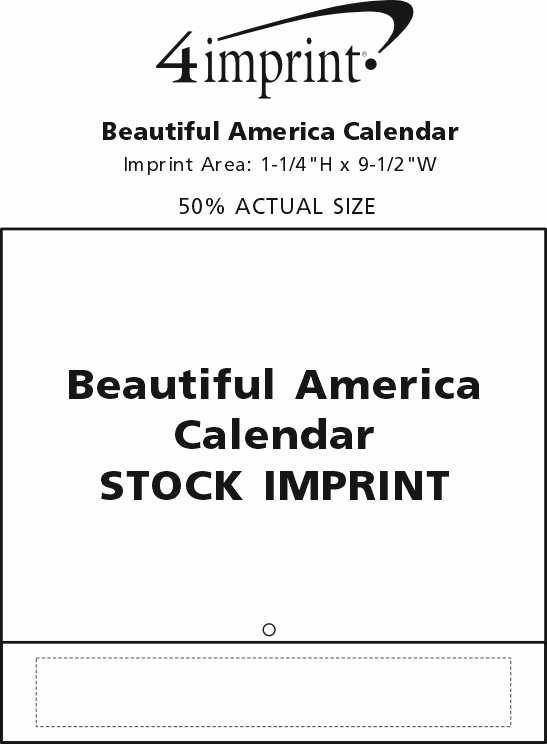 Imprint Area of Beautiful America Calendar