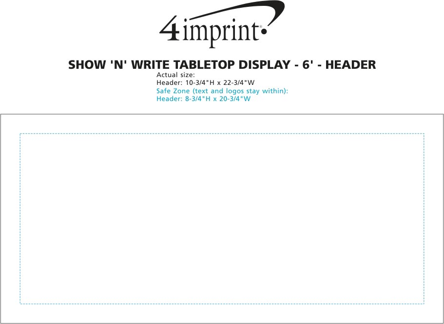Imprint Area of Show N Write Tabletop Display - 6' - Header