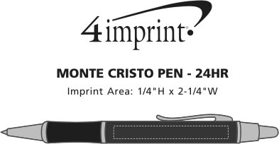 Imprint Area of Monte Cristo Metal Pen - 24 hr
