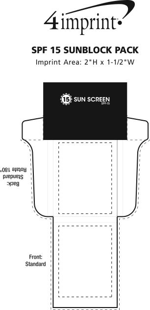 Imprint Area of Sunscreen SPF-15 Pocket Pack