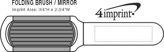 Imprint Area of Kwik-Fix Folding Brush & Mirror