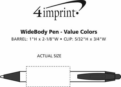 Imprint Area of WideBody Pen - Value Colors