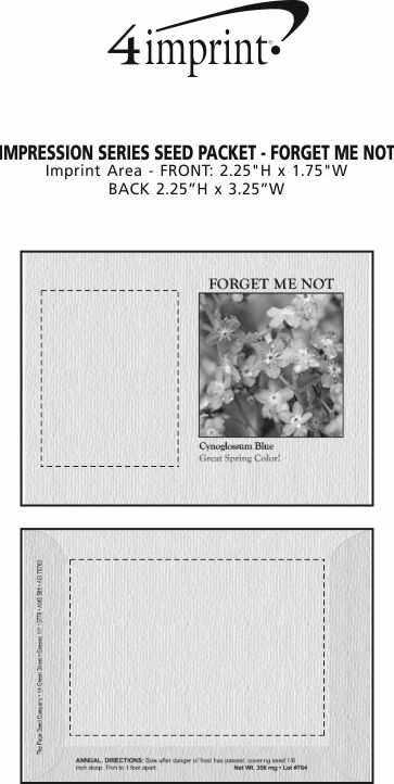 Imprint Area of Impression Series Seed Packet - Forget Me Not