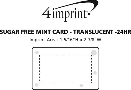 Imprint Area of Sugar-Free Mint Card - Translucent - 24 hr