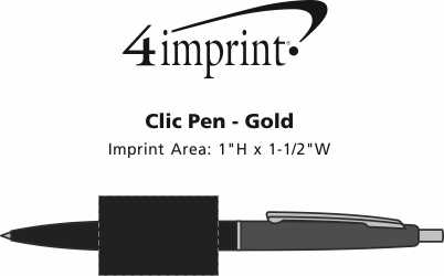 Imprint Area of Clic Pen - Gold