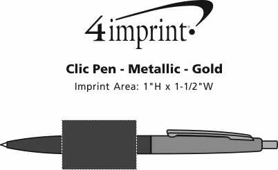 Imprint Area of Clic Pen - Metallic - Gold