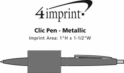 Imprint Area of Clic Pen - Metallic