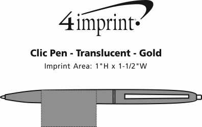 Imprint Area of Clic Pen - Translucent - Gold