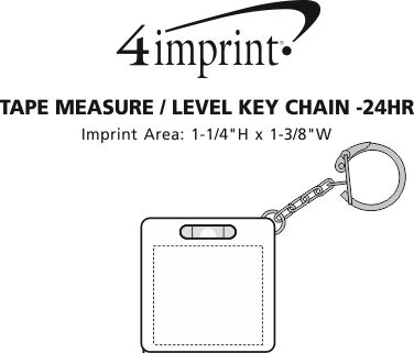 Imprint Area of Tape Measure/Level Keychain - 24 hr