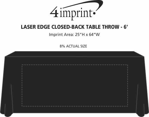 Imprint Area of Laser Edge Closed-Back Table Throw - 6'