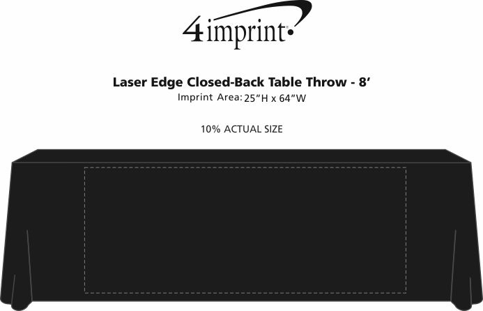 Imprint Area of Laser Edge Closed-Back Table Throw - 8'